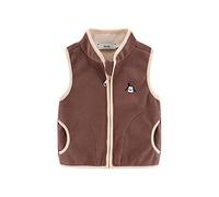 Mud Kingdom Lightweight Vest for Little Boys Zipper Outerwear Cute Embroidery Brown 4 Years