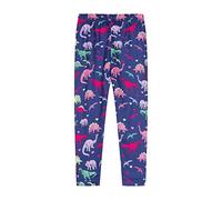 Mud Kingdom Little Big Girls Leggings Cute Printing Polyester Stretchy Fashion Spring Summer, Navy Blue Dinosaur, 10-12