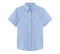 Mud Kingdom Little Boys Blue School Shirts for 5 Years Boy Short Sleeve Button Down Uniform Shirts Solid