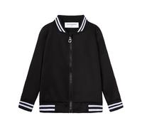 Mud Kingdom Little Boys Jacket Quick Dry Stripe Stand Up Collar Sports Outerwear for Boy Zip Up Tops Black 5 Years