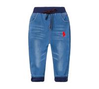 Mud Kingdom Little Boys Jeans Straight Fit Trousers Fleece Lining Pants for Boy Dinasour 7-8 Years