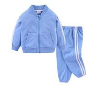 Mud Kingdom Little Boys Tracksuit for Boy Zip up Jogger Set Sweatshirt Jogging Bottoms Outfits Blue 7-8 Years