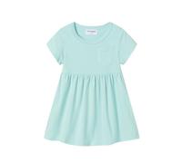 Mud Kingdom Little Girls Summer Dress Crew Neck Short Sleeve Dresses for Girl A-Line Skater Dress Solid Light Blue 6 Years