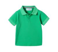 Mud Kingdom School Polo Shirts for Boys Short Sleeve Turn-Down Collar T-Shirt Little Boy Solid Plain Uniform Shirt Green 7-8 Years