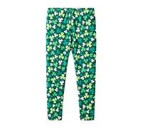 Mud Kingdom St.Patrick's Day 7-8 Years Girls Leggings for Little Girl Shamrocks Trousers Four-Leaf Print Green