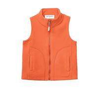 Mud Kingdom Toddler Boy Fleece Gilet Stand-Up Collar Full Zip Body Warmer for Boy Solid Cozy Warm Outerwear Orange 4 Years