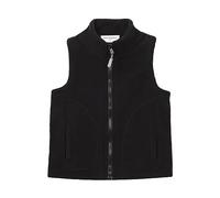 Mud Kingdom Toddler Boys Gilets Full Zip Polar Fleece Body Warmer for Boy Solid Stand-Up Collar Outerwear Black 4 Years