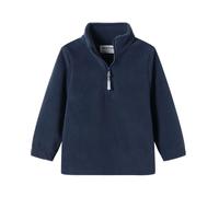 Mud Kingdom Toddler Boys Sweatshirt Polar Fleece Pullover for Boy Quarter Zip Shirt Mock Neck Tops Solid Plain Navy Blue 2 Years