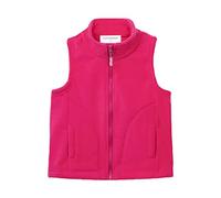 Mud Kingdom Toddler Girls Gilets Full Zip Polar Fleece Body Warmer for Girl Solid Stand-Up Collar Outerwear Rose Red 2 Years