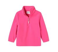 Mud Kingdom Toddler Girls Sweatshirt Polar Fleece Pullover for Girl Quarter Zip Shirt Mock Neck Tops Solid Plain Rose Red 2 Years