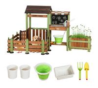 Mud Kitchen Farm Playset For Kids, Outdoor Play Farm&Garden, Mud Kitchen Farm With Realistic Accessories, Sink, Fence&Planting Box, Kids Outdoor Play Equipment, Gifts For Childs Ages 3+