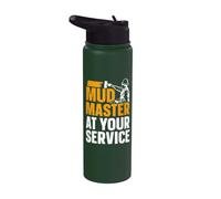 Mud Master At Your Service - Drywaller Stainless Steel Insulated Water Bottle