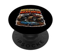 Mud Metal Mayham Cool Monster Truck Lover Fan Enthusiast PopSockets Adhesive PopGrip