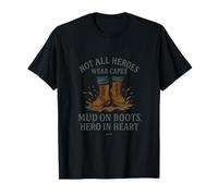 Mud on Boots Hero in Heart Rustic Graphic Novelty T-Shirt