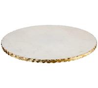 Mud Pie 41140011 Marble Lazy Susan White, 16" dia