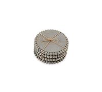 Mud Pie 42500044G Gray Beaded Wood Coaster, 4 3/4" Dia