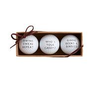 Mud Pie 42600595W Whos Your Caddy Golf Ball Set