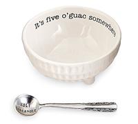 Mud Pie 4851076 Guacamole Serving Dish Set, Ceramic, White