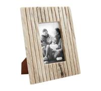 Mud Pie 5X7 Beige Stripe Marble Frame; 10 3/4" x 8 3/4"