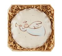 Mud Pie Angel Stoneware Trinket Dish Tidbit Plates, 4 1/2" dia, CREAM