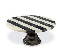 Mud Pie Black and White Marble Cake Pedestal