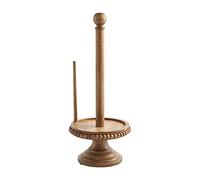 Mud Pie, Brown, Wood Beaded Paper Towel Holder, 16" x 6 1/2" Dia