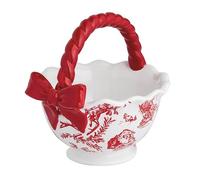 Mud Pie Christmas Bow Toile Candy Bowl