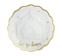 Mud Pie Christmas Gold Edge Nativity Platter