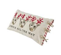Mud Pie Christmas Reindeer Bell Pillow, 13" x 21", Jingle 30 Count