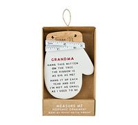 Mud Pie Christmas Ribbon Hanging Ornament, Mitten, 4'' x 2 14''