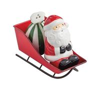 Mud Pie Christmas Santa Sleigh Salt & Pepper Set