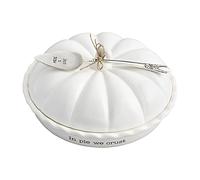 Mud Pie Circa Pumpkin Pie Dish Set, White, 5.5" x 10.5" Dia