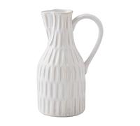 Mud Pie Cream Stoneware Jug Bud Vase, Large, 9" x 4.25"