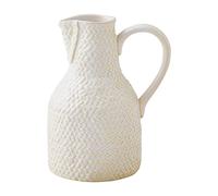 Mud Pie Cream Stoneware Jug Bud Vase, Medium, 7.5" x 4.5"