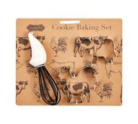 Mud Pie Farm Chicken Baking Set, White
