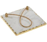 Mud Pie Gold Edge Napkin Holder, 8" x 8"
