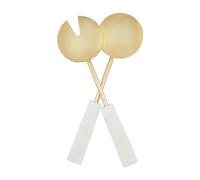Mud Pie Gold Salad Servers Set, 11", White