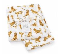 Mud Pie GOLDEN RETRIEVER MUSLIN SWADDLE BLANKET, Cotton, 47" x 47"