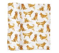 Mud Pie GOLDEN RETRIEVER MUSLIN SWADDLE BLANKET, Cotton, 47" x 47"