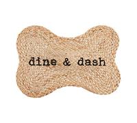 Mud Pie Jute Dog Bowl Mat, Dine Dash