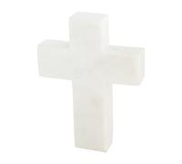 Mud Pie Marble Cross, White, 6" x 4.5"