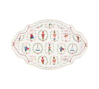 Mud Pie Nutcracker Christmas PLATTERS & Trays, 10 1/2" x 16 1/4", WHITE
