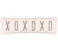 Mud Pie Polyester XOXOXO Washed Canvas Long Pillow 4163015, 1 Count (Pack of 1)