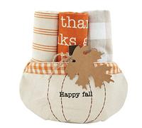 Mud Pie Pumpkin Towel Set, Happy Fall, 21" x 14"