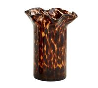 Mud Pie Ruffle Tortoise Glass Vase, Large, 9.5" x 7.25"
