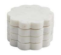 Mud Pie Scallop Marble Coaster Set; 4" X 4"