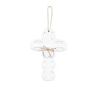 Mud Pie Scalloped Ceramic Cross, Medium. 8" x 4"