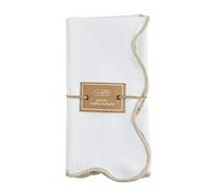 Mud Pie Scalloped Napkin Set, Taupe, 18" x 18"