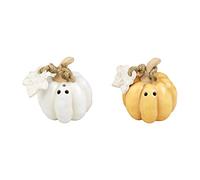 Mud Pie Stoneware Gather Pumpkin Orange Salt and Pepper Set, 2 1/2" x 1 1/2", Dishwasher Safe