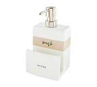 Mud Pie Stoneware Soap Sponge Holder, White/Cream, 7" x 4"